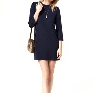 Reformation Navy Benji Ribbed Dress